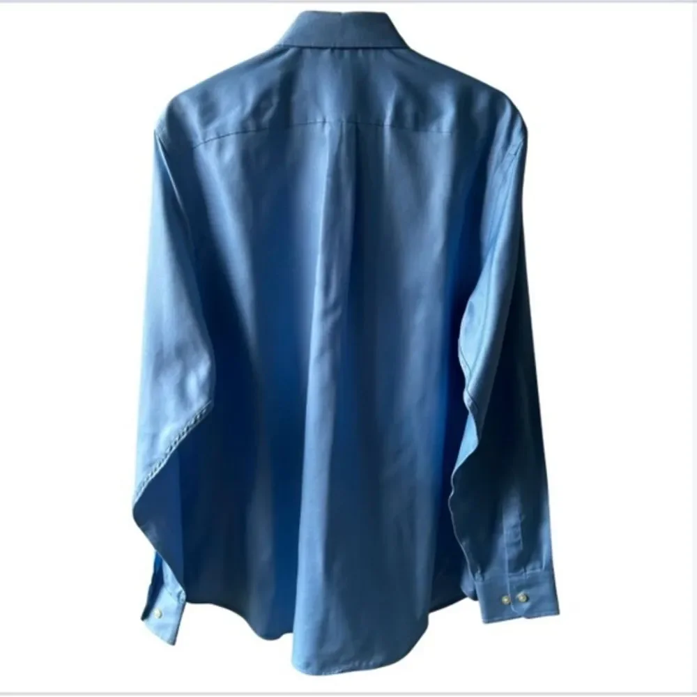 Banana Republic Blue Non‑Iron Button‑Down Shirt Large 16–16.25 Classic Fit sharp